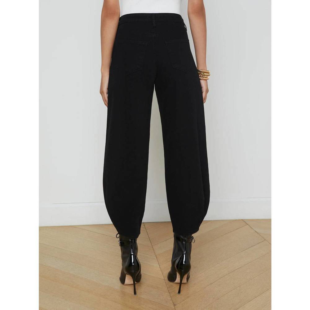 NEW L'AGENCE krista tapered jean in saturated black - Picture 3 of 3